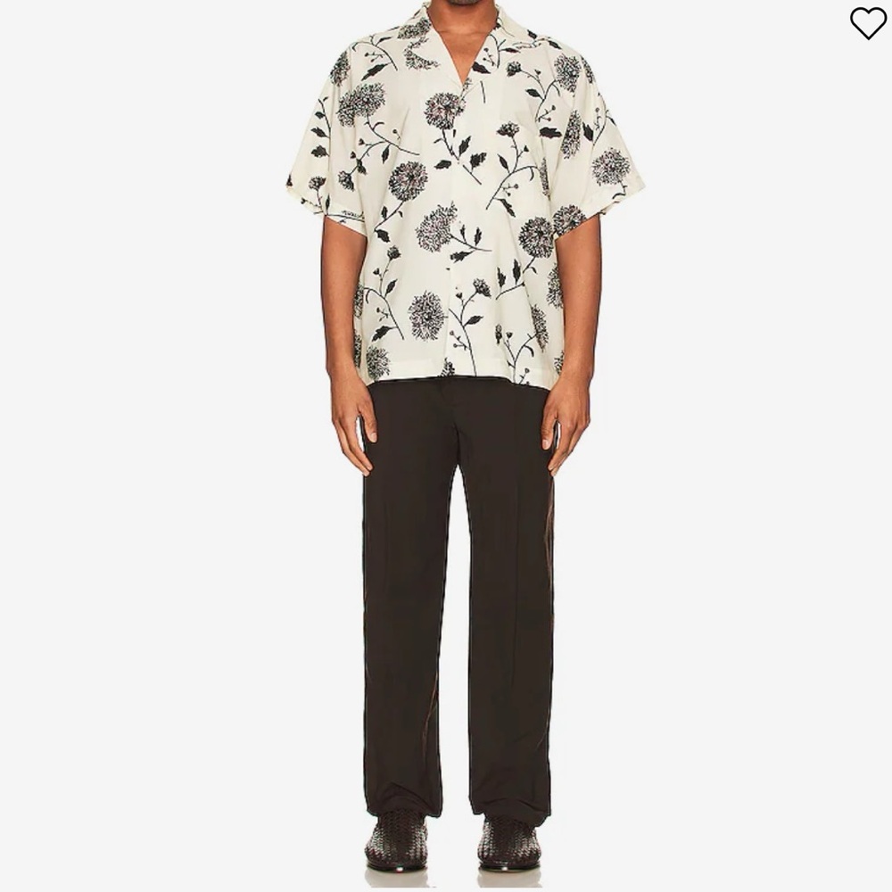 Yuki Floral Print Cotton Blend Shirt White Multi Like New condition